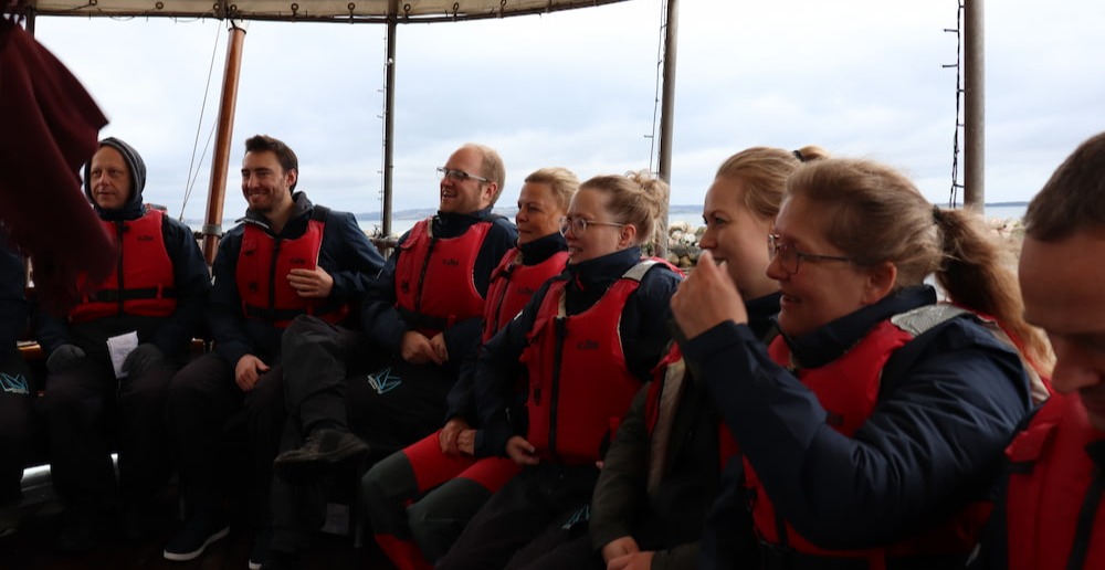 Flexo Wash team employees sailing boat